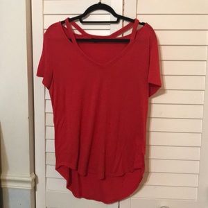 Salmon v-neck-Large